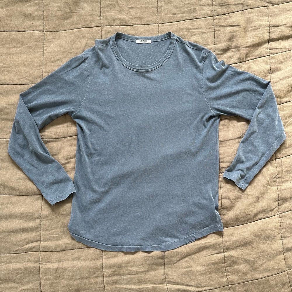 Buck Mason Long Sleeve Slub Curved Hem Tee - Small